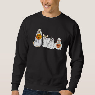 Hundekleid als Halloween-Geister-Kürbiskostüm Sweatshirt