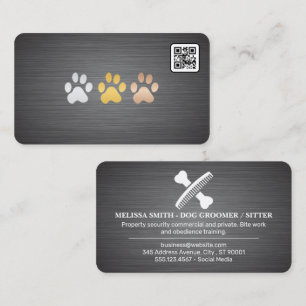 Hundeknochen-Kamm-Logo Hundefriseur Haustierdi Visitenkarte