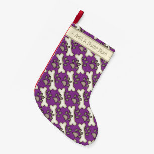 Hundeknochen und Pawprint Kleiner Weihnachtsstrumpf