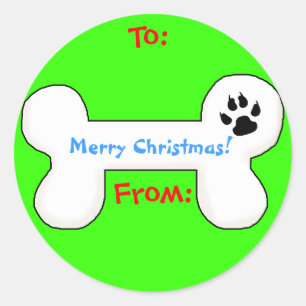 Hundeknochen-Weihnachtsgeschenk-Umbau Runder Aufkleber