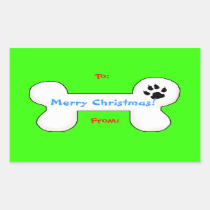 Hundeknochen-Weihnachtsspaß-Geschenk-Umbau Rechteckiger Aufkleber
