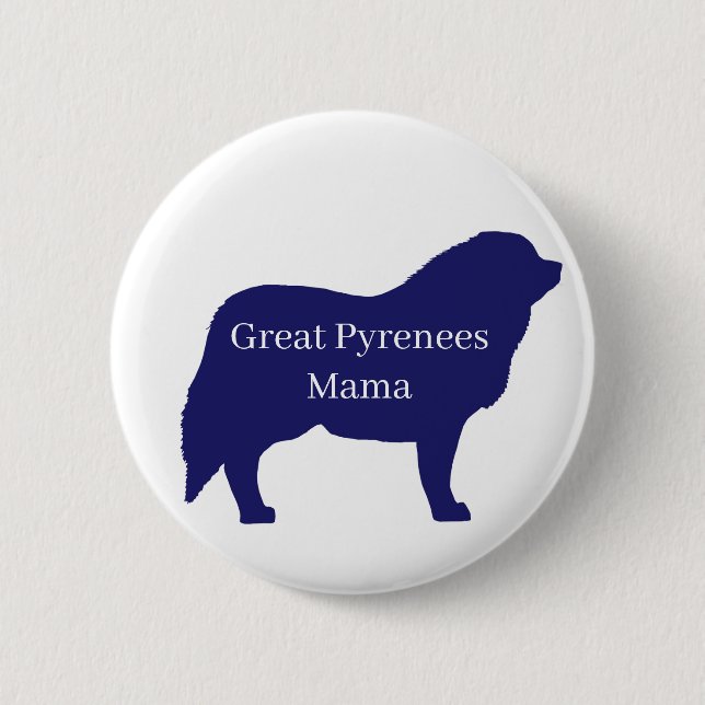 Hundeknopf der Großen Pyrenäen Button (Vorderseite)