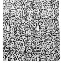 Hundekopfmuster Duschvorhang