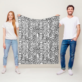 Hundekopfmuster Fleecedecke