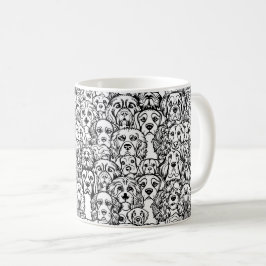 Hundekopfmuster Kaffeetasse