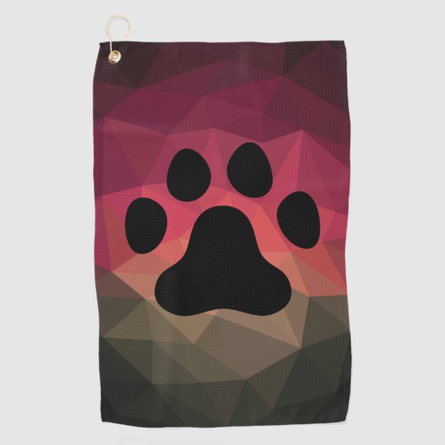 Hundekuh, Tierfußabdruck, farbiges Design Golfhandtuch (Vorderseite)
