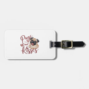Hundekuss .Pugs & Kisses Watercolor Tee Gepäckanhänger
