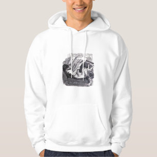 "Hundelesezeitungs-" Vintage Illustration Hoodie