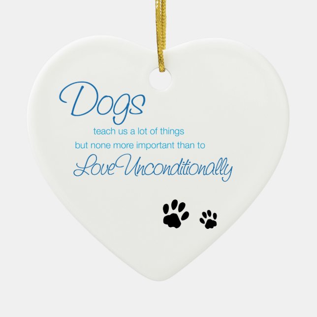 HundeLiebe-Zitat-Verzierung Keramik Ornament (Vorne)