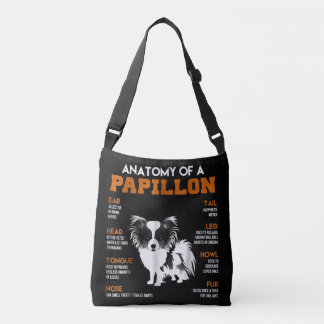Hundeliebhaber | Anatomie eines Papillonhundes Tragetaschen Mit Langen Trägern