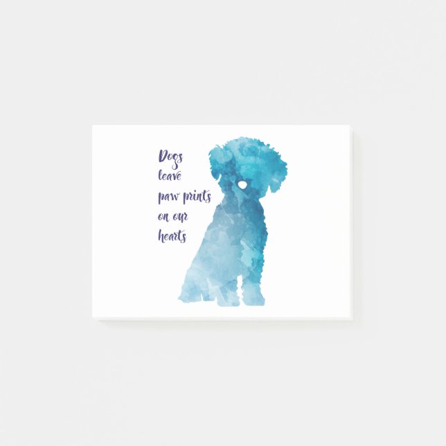 Hundeliebhaber Bichon Frise zeitgenössischer Druck Post-it Klebezettel (Vorderseite)