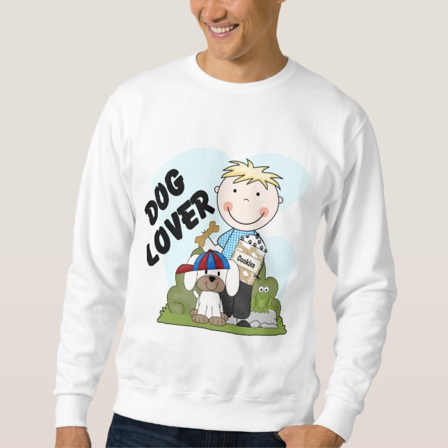 Hundeliebhaber-blonde Jungen-T-Shirts und Sweatshirt (Vorderseite)