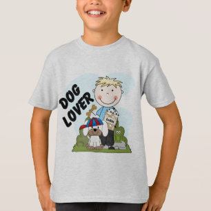 Hundeliebhaber-blonde Jungen-T-Shirts und T-Shirt