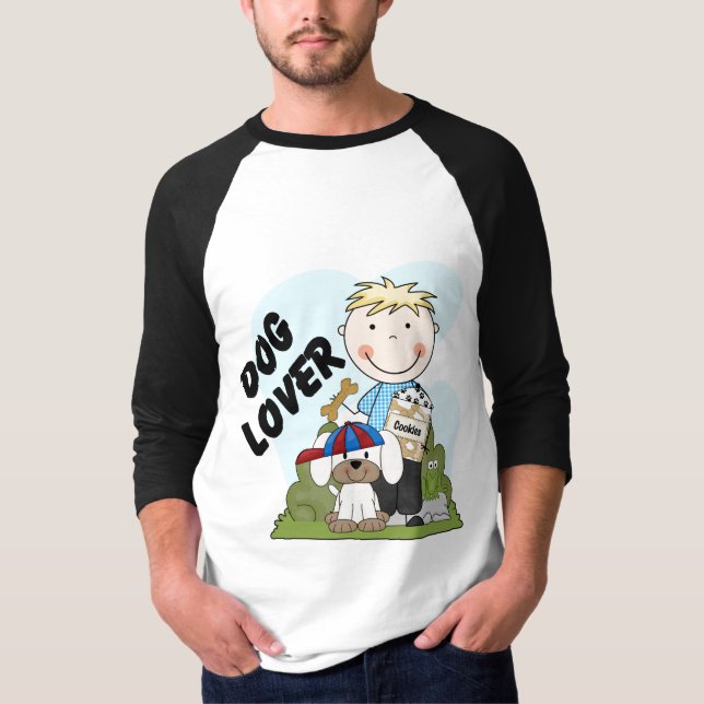 Hundeliebhaber-blonde Jungen-T-Shirts und T-Shirt (Vorderseite)