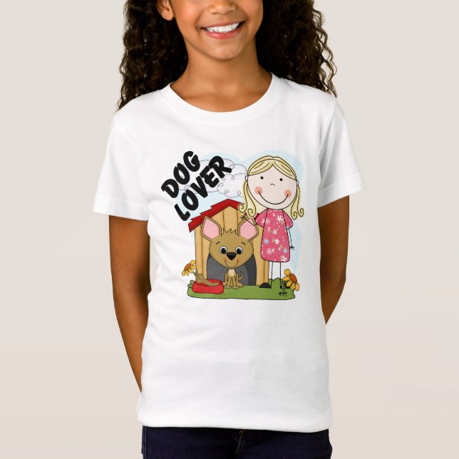 Hundeliebhaber-blonde Mädchen-T - Shirts und (Vorderseite)