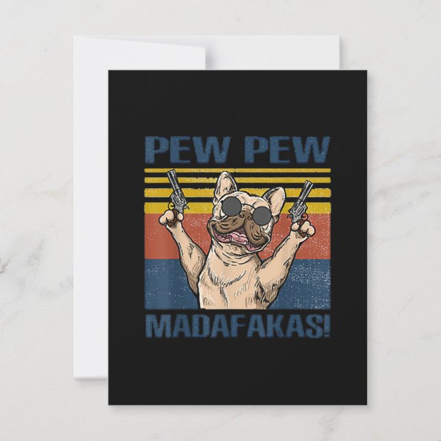 Hundeliebhaber| Bulldog-Pew Madafakas Dankeskarte (Vorderseite)