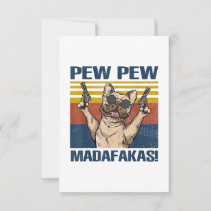 Hundeliebhaber Bulldog Pew Madafakas RSVP Karte