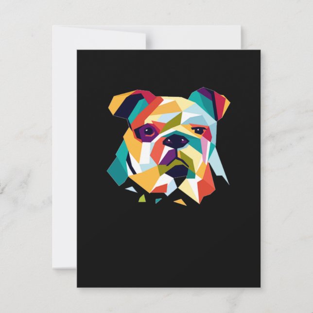 Hundeliebhaber| Bulldog - Polygonal - Abstrakt - G Dankeskarte (Vorderseite)