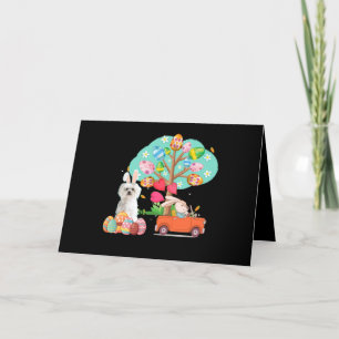 Hundeliebhaber   Bunny Maltese am Ostertag Feiertagskarte