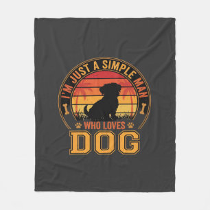 Hundeliebhaber Einfacher Mann Retro Sonnenuntergan Fleecedecke