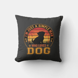 Hundeliebhaber Einfacher Mann Retro Sonnenuntergan Kissen