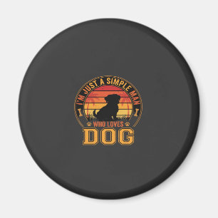 Hundeliebhaber Einfacher Mann Retro Sonnenuntergan Magnet