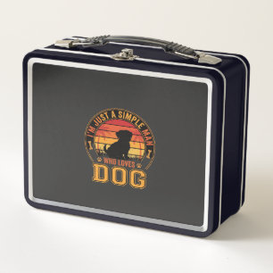 Hundeliebhaber Einfacher Mann Retro Sonnenuntergan Metall Brotdose