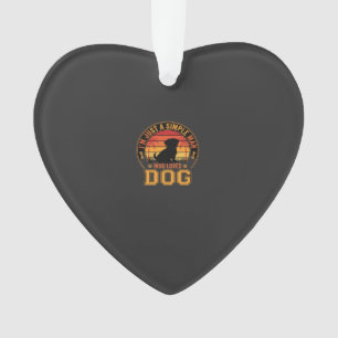 Hundeliebhaber Einfacher Mann Retro Sonnenuntergan Ornament