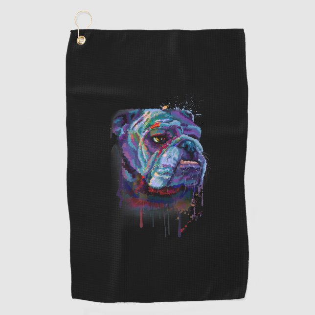Hundeliebhaber| English Bulldog Geschenk Englisch  Golfhandtuch (Vorderseite)