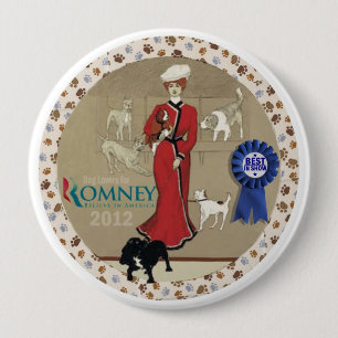 Hundeliebhaber für Romney Button