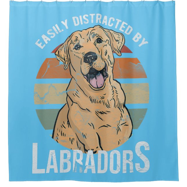 Hundeliebhaber, gelbes Labrador, Retriever Duschvorhang (Vorderseite)
