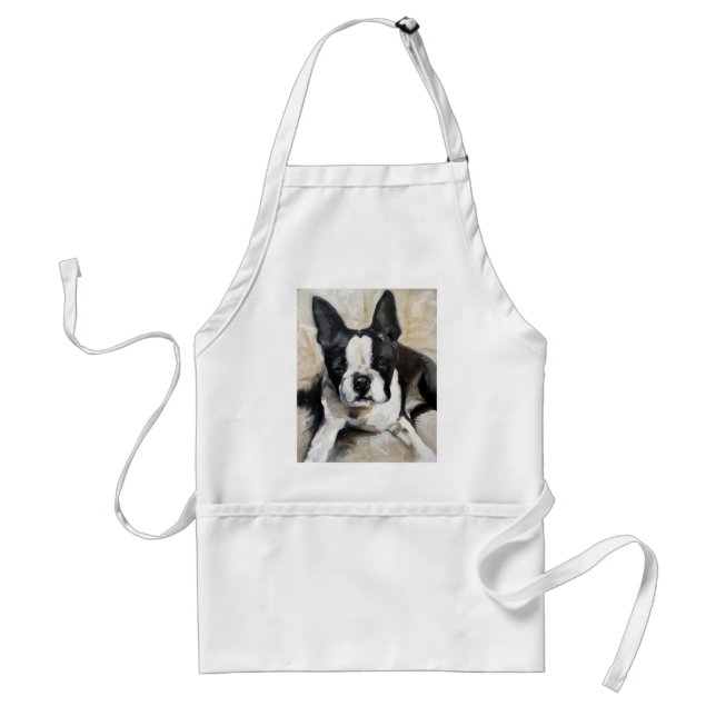 Hundeliebhaber-Geschenk "Kissen-Zeit-" Bostons Schürze (Vorne)