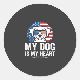 Hundeliebhaber Mein Hund Ist Mein Herz Runder Aufkleber