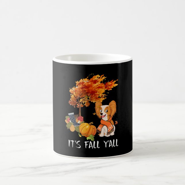 Hundeliebhaber | Papillon Es ist Herbst Y'all Kaffeetasse (Mittel)