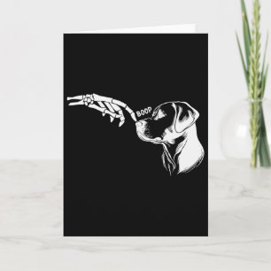 Hundeliebhaber Skeletthand Boop Lustiger Halloween Karte