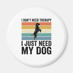 Hundeliebhaber-Therapie-Zitat Vintage-Gravurdesign Magnet