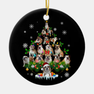 Hundeliebhaber Weihnachtsbaumschmuck für Bulldot Keramik Ornament