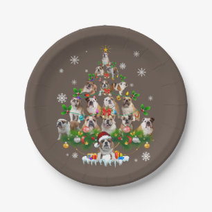 Hundeliebhaber  Weihnachtsbaumschmuck für Bulldots Pappteller