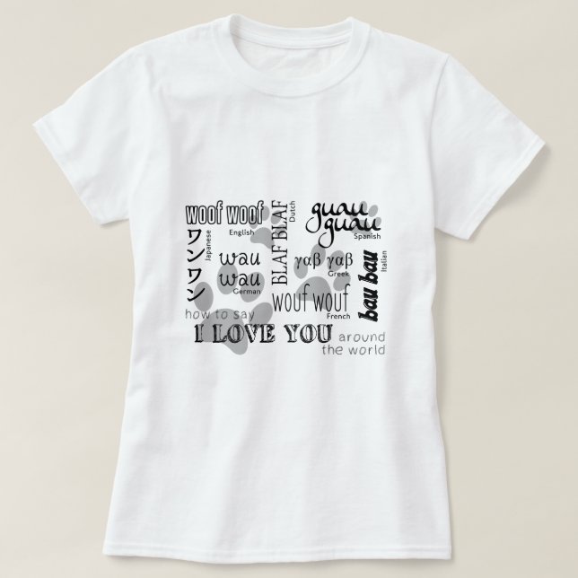 Hundeliebhaber - wie man i-Liebe Sie sagt T-Shirt (Design vorne)