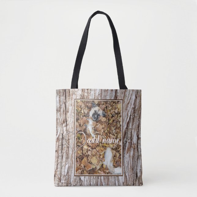 Hundeltier mit modernem Foto witzig Tasche (Vorderseite)
