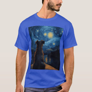 Hundemalerei Kunst Sternennacht Hund Vincent Van G T-Shirt