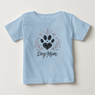 Hundemama Baby Kleinkind Pfote Herz T-shirt