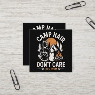Hundemama Camping Outdoor Lagerfeuer Quadratische Visitenkarte