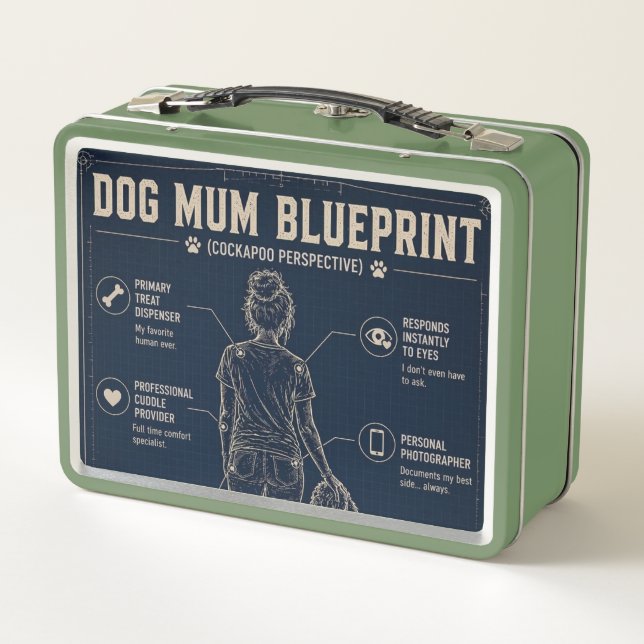 Hundemama Cockapoo Blueprint Lunchbox (Rückseite)
