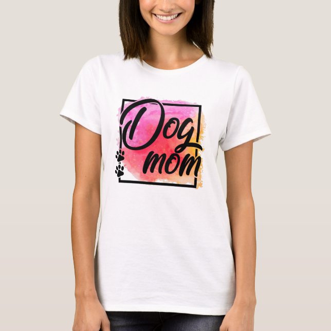 Hundemama farbenfroher Tierliebhaber T - Shirt (Vorderseite)