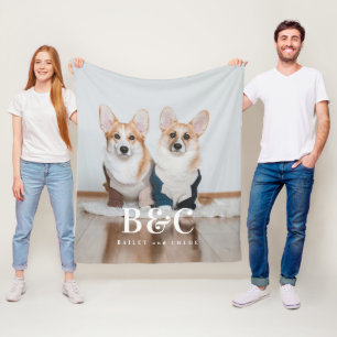 Hundemama Haustier Monogramm Name Fleece-Foto-Deck Fleecedecke