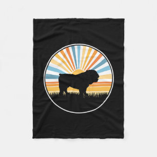 - Hundemama Hund Papa Retro Sonnenuntergang Hausti Fleecedecke