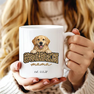 Hundemama Leopard Golden Retriever Mama Custom Kaffeetasse