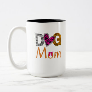 Hundemama Leopard Print/Trending Geschenk für Hund Zweifarbige Tasse