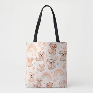 Hundemama Pastell-Doodle-Welpentasche   Regenbogen Tasche
